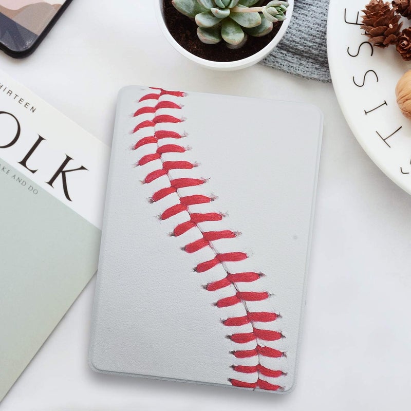 Tpacc Case for Kindle Paperwhite 12th Gen 2024 and Kindle Colorsoft Signature Edition, Book Lovers Gifts Lightweight PU Leather Protective Cover with Auto Sleep Wake Hand Strap, Baseball - Image 4